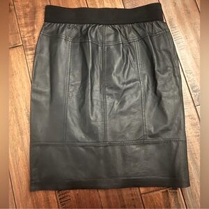 Danier Black Real Leather Skirt